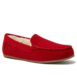 Women's Fuzzy Lined Suede Moccasin Slippers