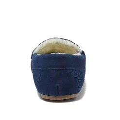 Women's Fuzzy Lined Suede Moccasin Slippers