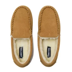 Women's Fuzzy Lined Suede Moccasin Slippers