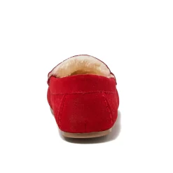 Women's Fuzzy Lined Suede Moccasin Slippers