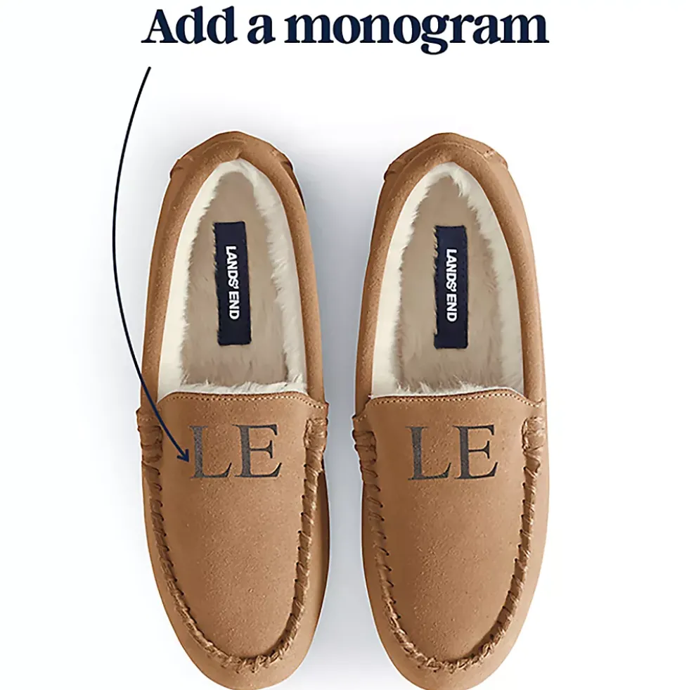 Women's Fuzzy Lined Suede Moccasin Slippers