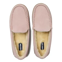 Women's Fuzzy Lined Suede Moccasin Slippers
