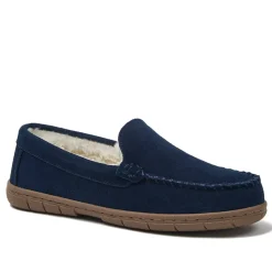 Women's Fuzzy Lined Suede Moccasin Slippers