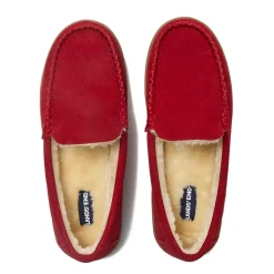 Women's Fuzzy Lined Suede Moccasin Slippers