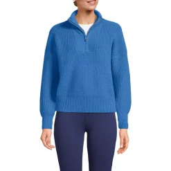Women's Fuzzy Wedged Quarter Zip Sweater