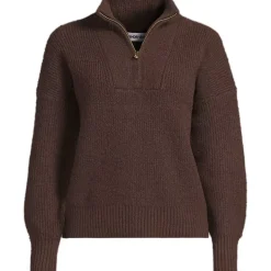 Women's Fuzzy Wedged Quarter Zip Sweater