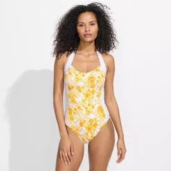 Women's Halter Cut Out High Leg One Piece Swimsuit
