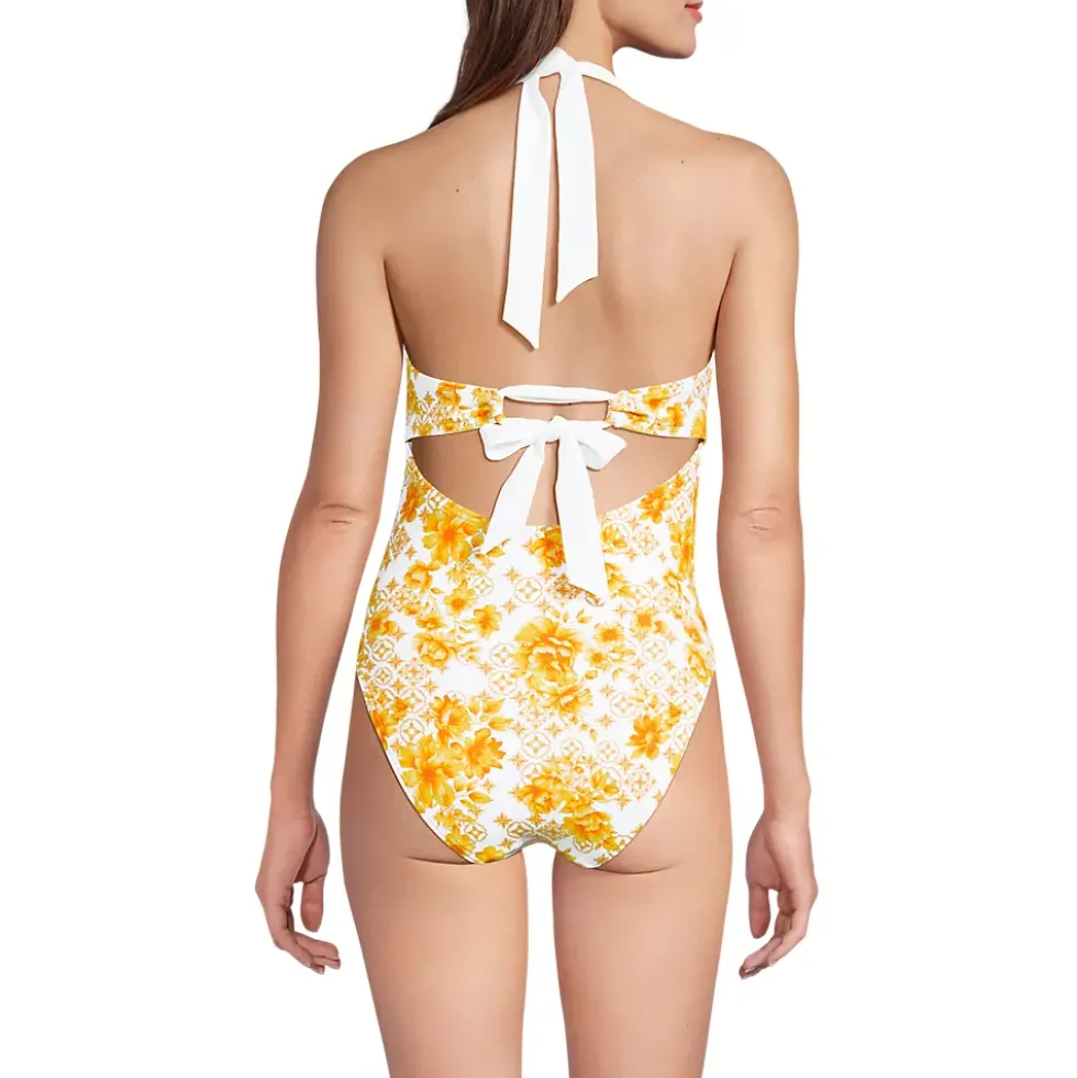 Women's Halter Cut Out High Leg One Piece Swimsuit