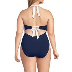 Women's Halter Cut Out High Leg One Piece Swimsuit