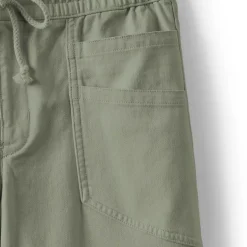 Women's Herringbone Chino High Rise Relaxed Straight Drawstring Ankle Pants