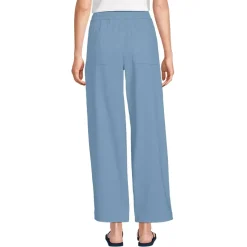Women's Herringbone Chino High Rise Relaxed Straight Drawstring Ankle Pants