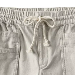Women's Herringbone Chino High Rise Relaxed Straight Drawstring Ankle Pants