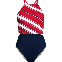 Women's High Neck Monokini High Leg One Piece Swimsuit