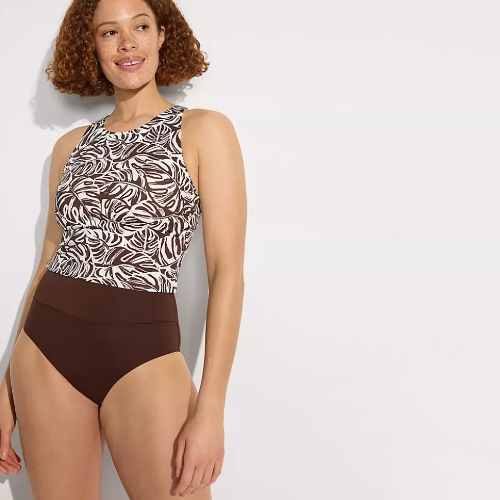 Women's High Neck Racerback Midkini Top