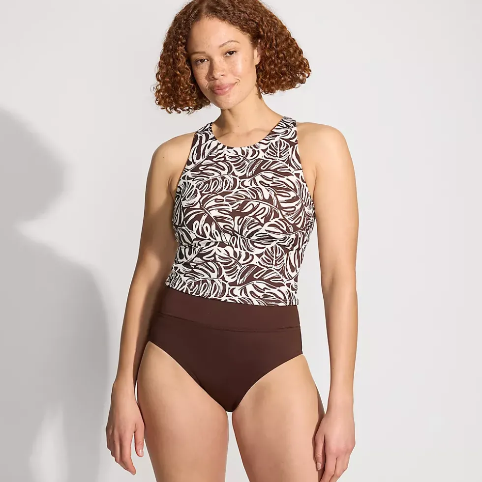 Women's High Neck Racerback Midkini Top
