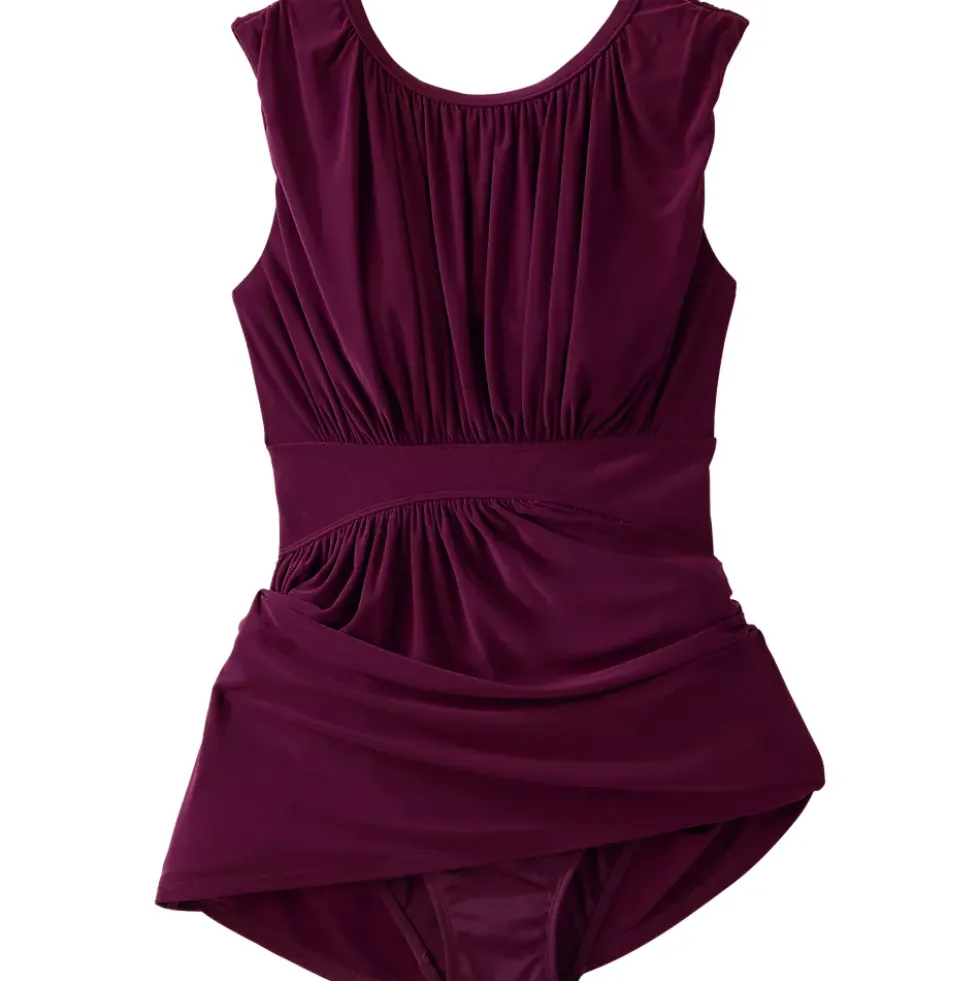 Women's High Neck Ruched Swim Dress