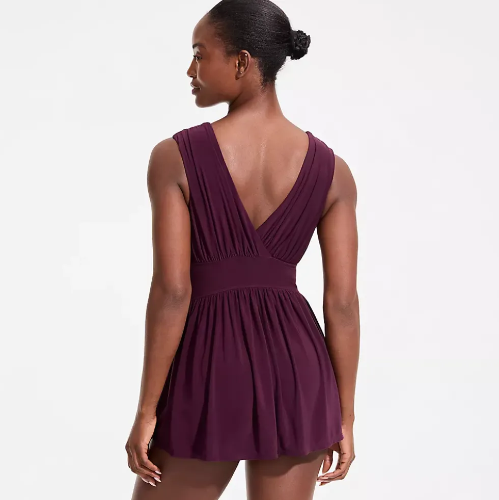 Women's High Neck Ruched Swim Dress
