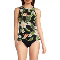Women's High Neck UPF 50 Sun Protection Modest Tankini Swimsuit Top