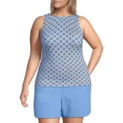 Women's High Neck UPF 50 Sun Protection Modest Tankini Swimsuit Top