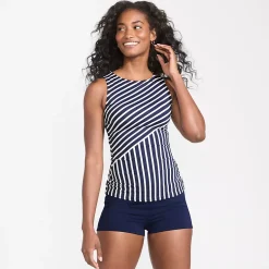 Women's High Neck UPF 50 Sun Protection Modest Tankini Swimsuit Top