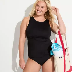 Women's High Neck UPF 50 Sun Protection Modest Tankini Swimsuit Top