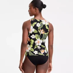 Women's High Neck UPF 50 Sun Protection Modest Tankini Swimsuit Top