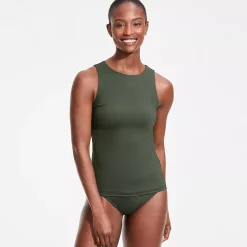 Women's High Neck UPF 50 Sun Protection Modest Tankini Swimsuit Top