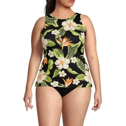 Women's High Neck UPF 50 Sun Protection Modest Tankini Swimsuit Top