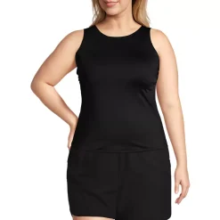 Women's High Neck UPF 50 Sun Protection Modest Tankini Swimsuit Top