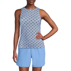 Women's High Neck UPF 50 Sun Protection Modest Tankini Swimsuit Top