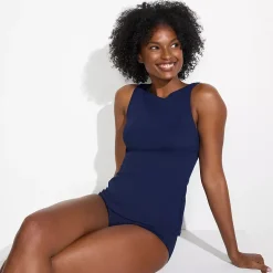 Women's High Neck UPF 50 Sun Protection Modest Tankini Swimsuit Top