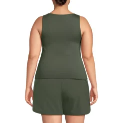 Women's High Neck UPF 50 Sun Protection Modest Tankini Swimsuit Top