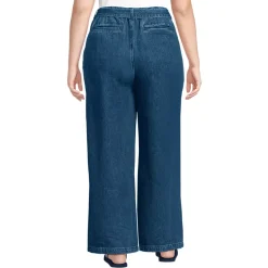 Women's High Ridge Twill Pull On Pleated Wide Leg Pants