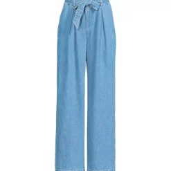 Women's High Ridge Twill Pull On Pleated Wide Leg Pants