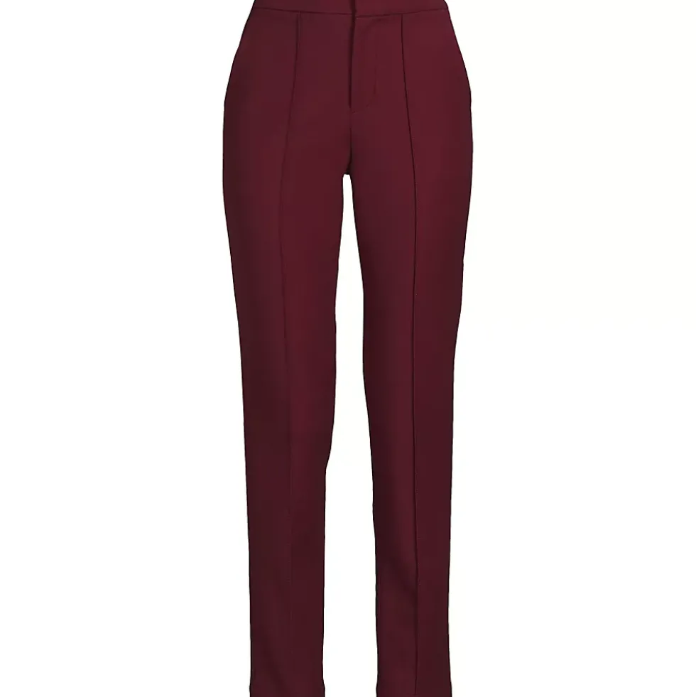 Women's High Rise Bi Stretch Pintuck Pencil Ankle Pants