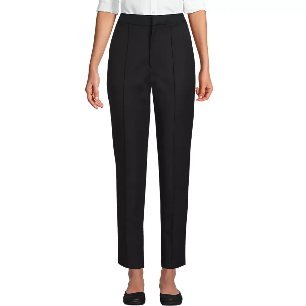 Women's High Rise Bi Stretch Pintuck Pencil Ankle Pants
