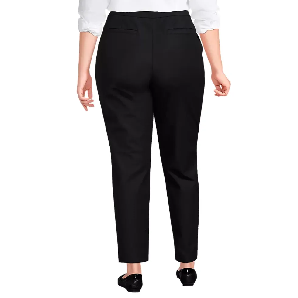 Women's High Rise Bi Stretch Pintuck Pencil Ankle Pants