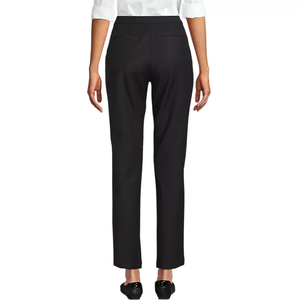 Women's High Rise Bi Stretch Pintuck Pencil Ankle Pants
