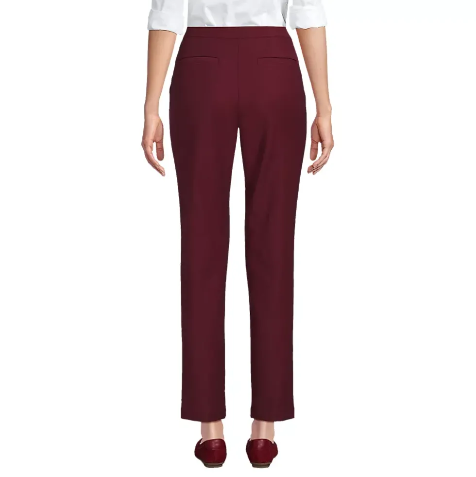 Women's High Rise Bi Stretch Pintuck Pencil Ankle Pants