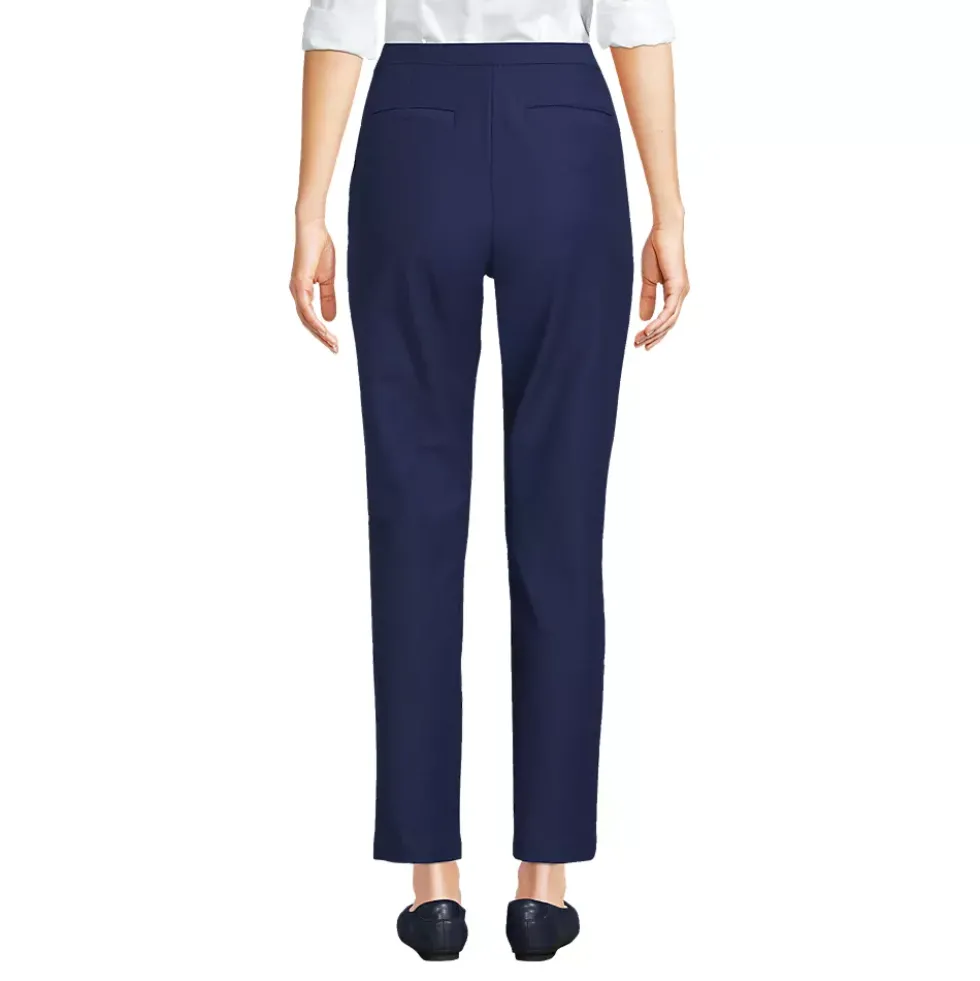 Women's High Rise Bi Stretch Pintuck Pencil Ankle Pants