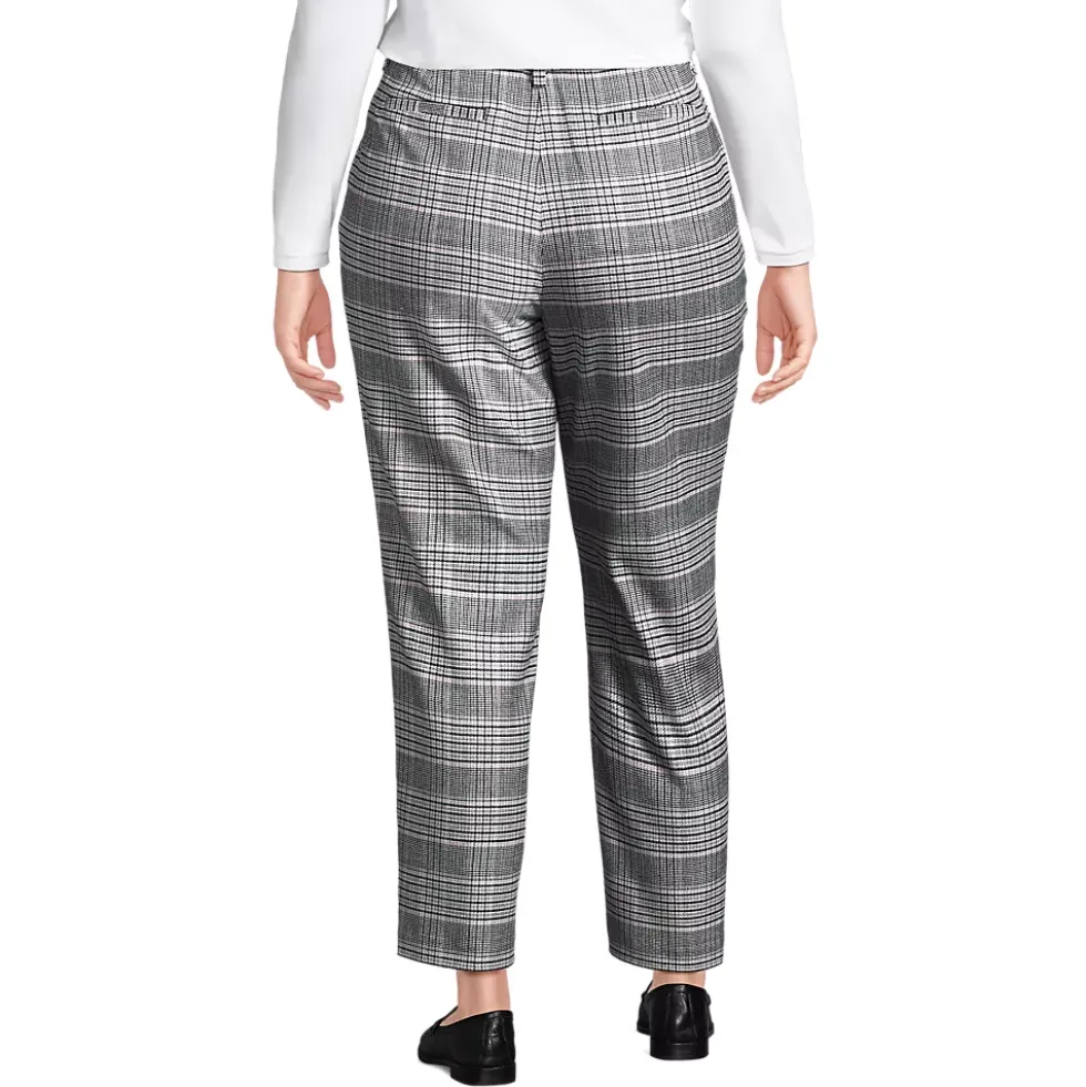Women's High Rise Brushed Flannel Tapered Ankle Pants