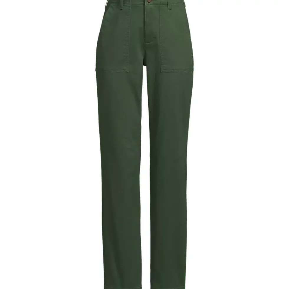 Women's High Rise Chino Utility Straight Leg Pants