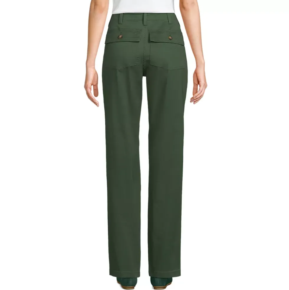 Women's High Rise Chino Utility Straight Leg Pants