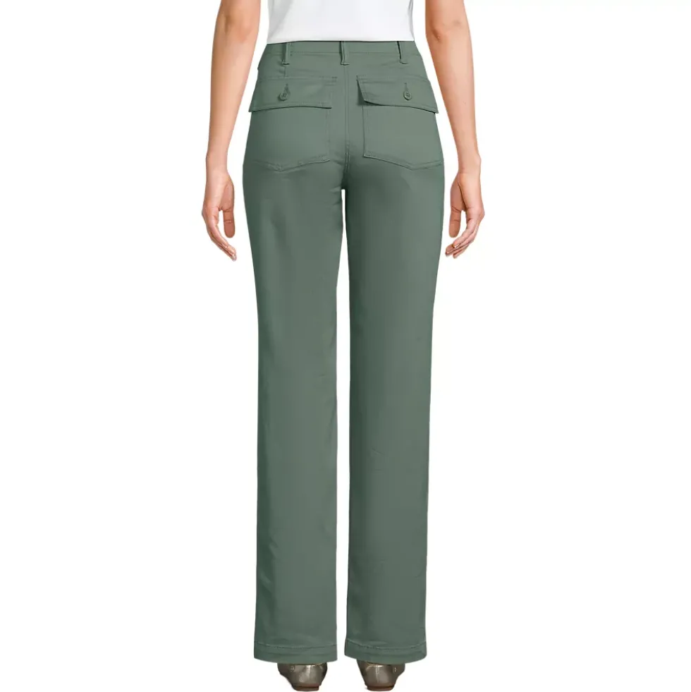 Women's High Rise Chino Utility Straight Leg Pants