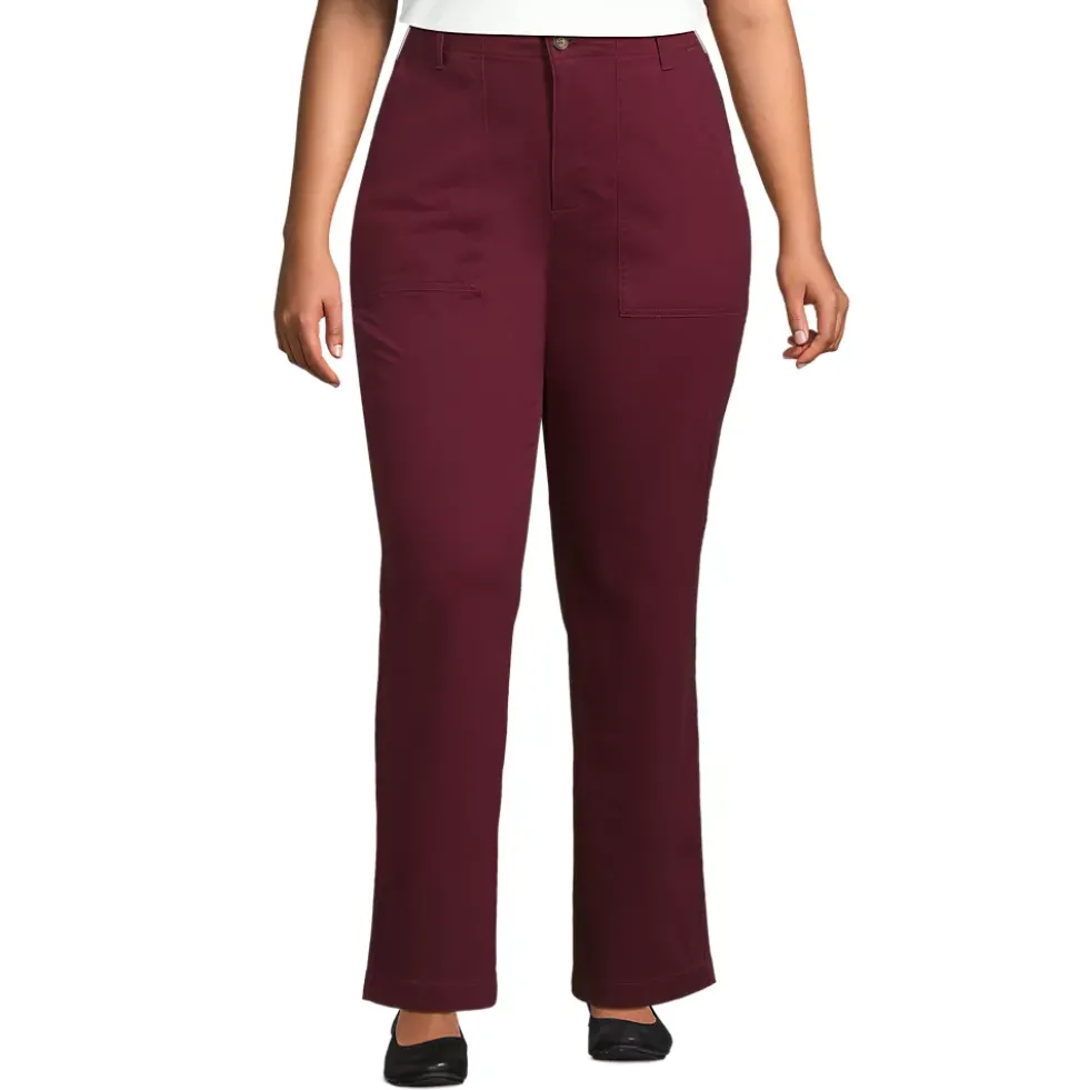 Women's High Rise Chino Utility Straight Leg Pants
