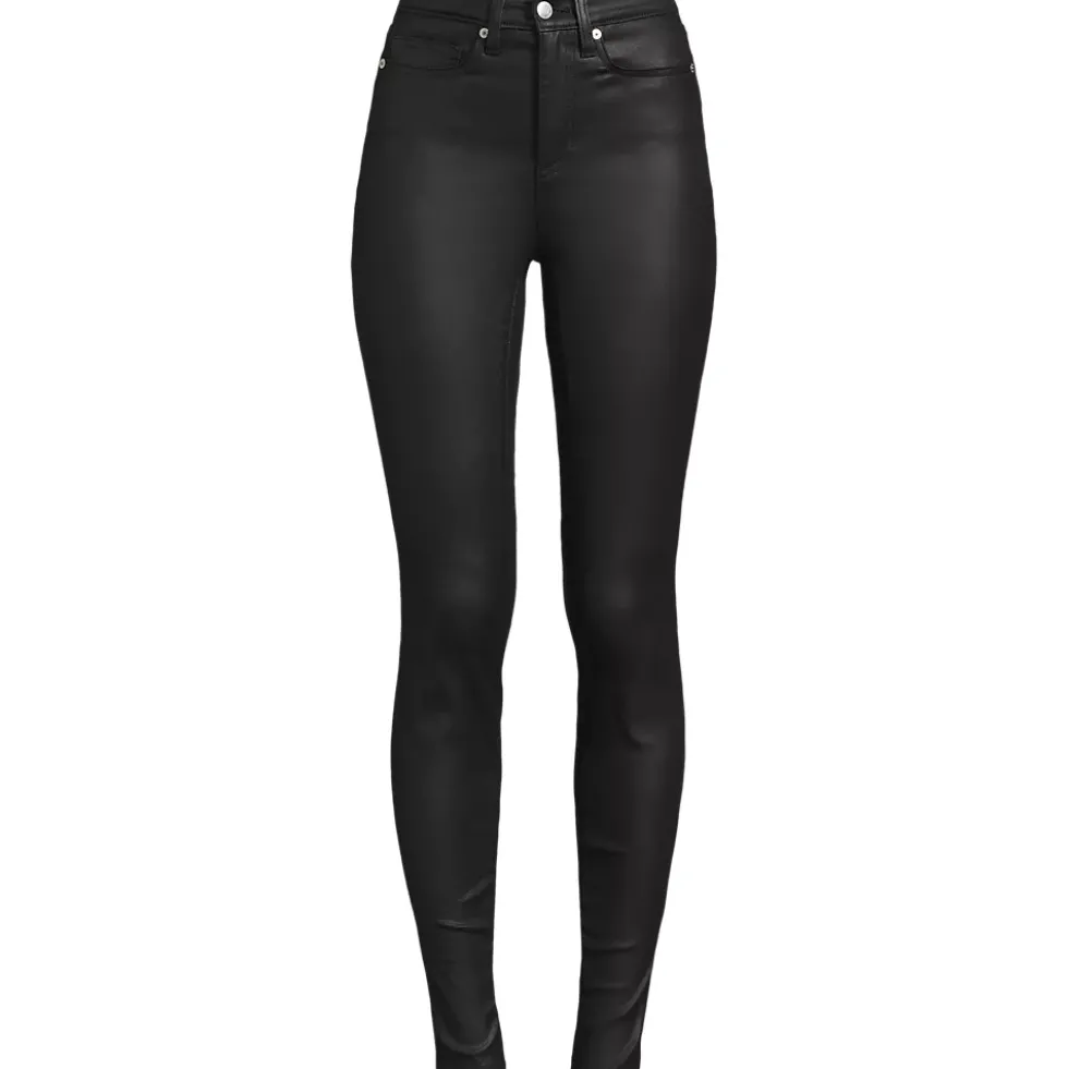 Women's High Rise Coated Denim Skinny Jeans