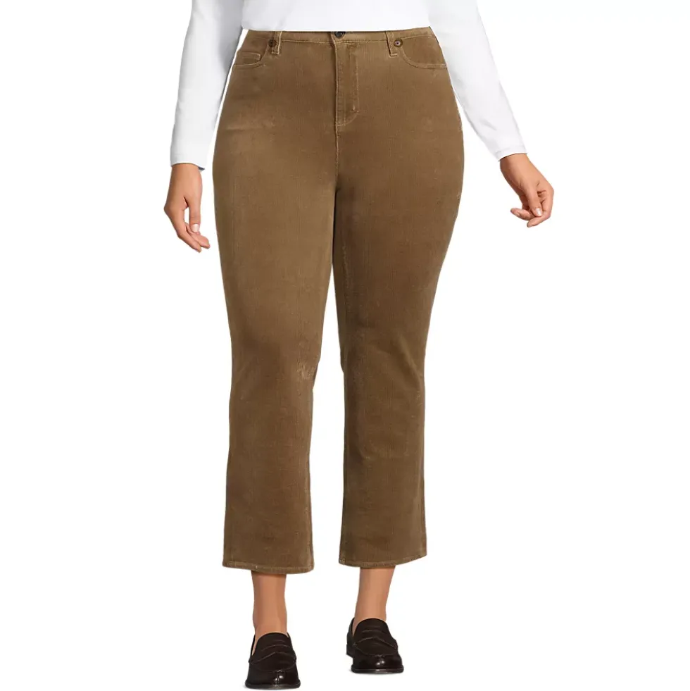 Women's High Rise Corduroy Kick Crop Pants