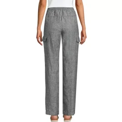 Women's High Rise Drawstring Linen Cargo Pants