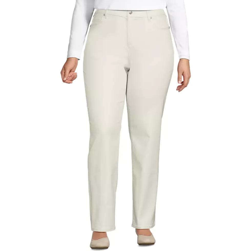 Women's High Rise Metallic Coated Denim Straight Leg Jeans