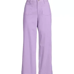 Women's High Rise Patch Pocket Wide Leg Chino Crop Pants